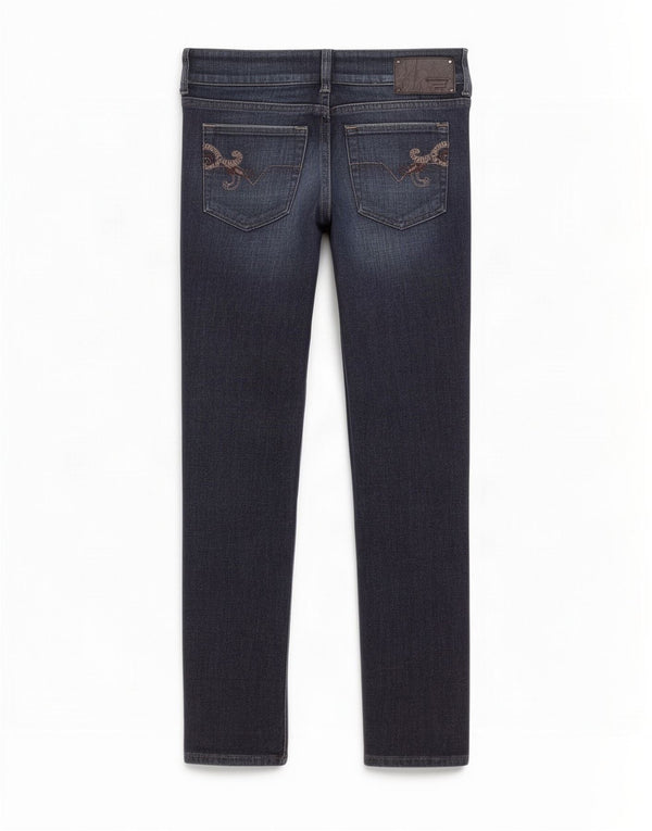 Diesel Womens Low Waist Cropped Jeans W27 L25 Navy Blue Cotton