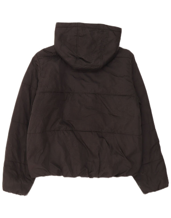 Marks & Spencer Womens Hooded Padded Jacket UK 12 Medium Black Polyester