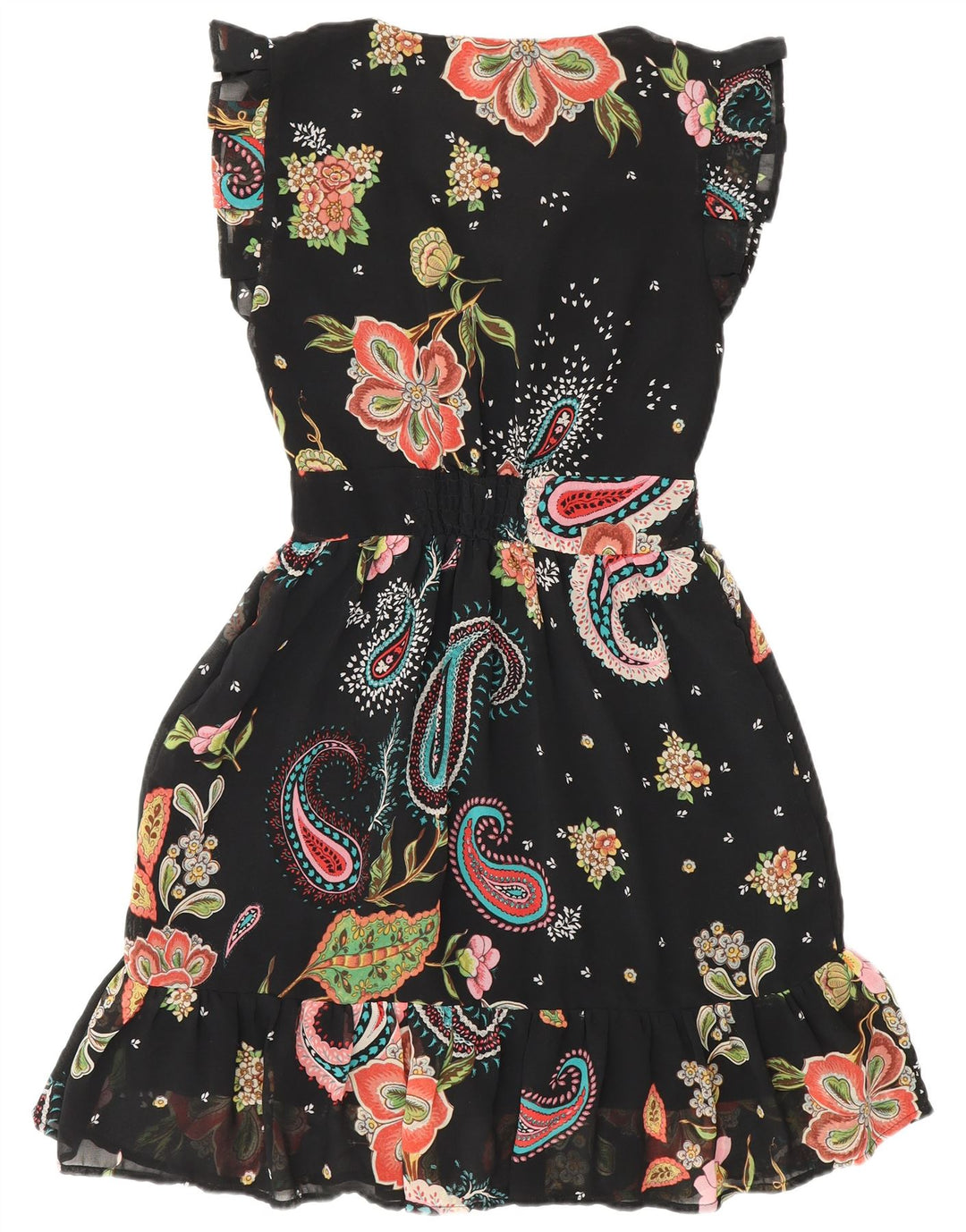 Liu Jo Womens Tiered Dress UK 12 Medium Black Paisley