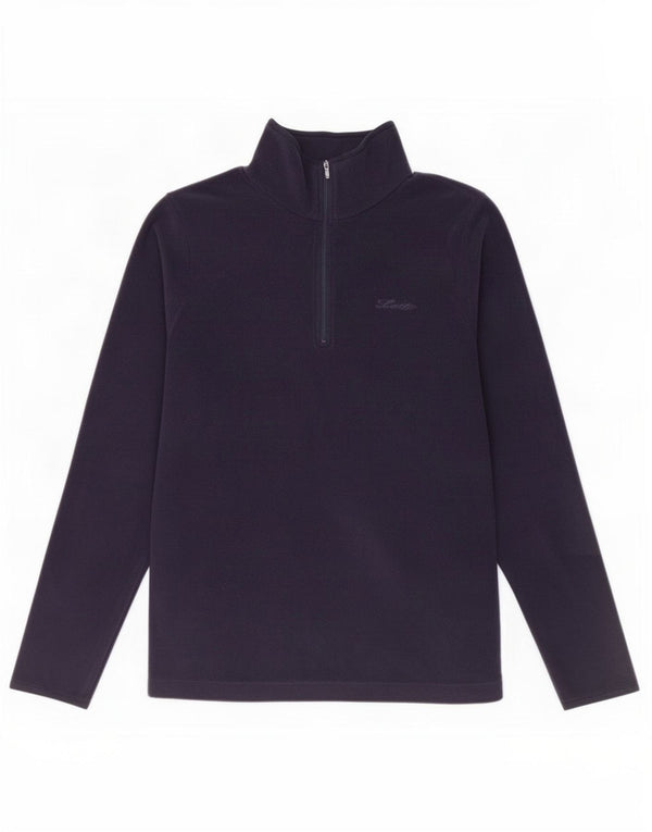Lotto Mens Zip Neck Fleece Jumper Small Navy Blue Polyester