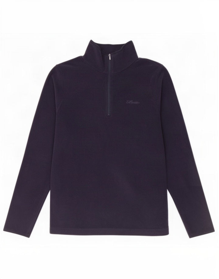 Lotto Mens Zip Neck Fleece Jumper Small Navy Blue Polyester