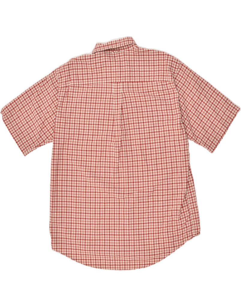 TIMBERLAND Mens Short Sleeve Shirt Medium Red Gingham Cotton | Vintage Timberland | Thrift | Second-Hand Timberland | Used Clothing | Messina Hembry 