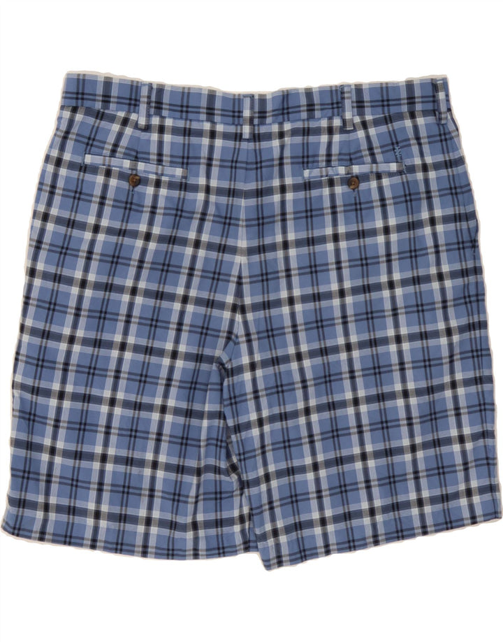 IZOD Mens Chino Shorts W40 XL Blue Check Polyester Vintage Izod and Second-Hand Izod from Messina Hembry 