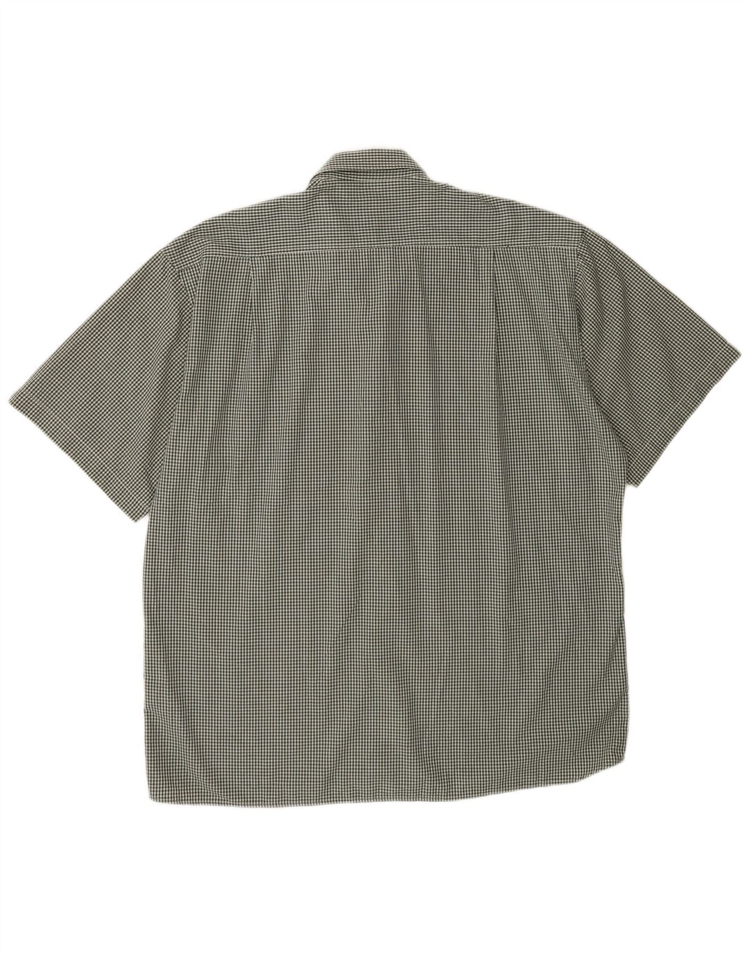 Pierre Cardin Mens Short Sleeve Shirt Size 42 Large Green Gingham