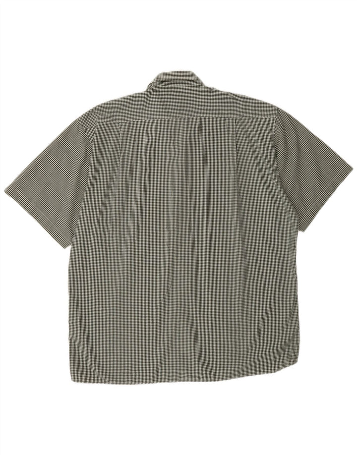 Pierre Cardin Mens Short Sleeve Shirt Size 42 Large Green Gingham