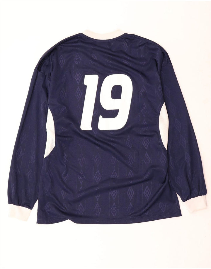 Umbro Mens Graphic Top Long Sleeve XL Navy Blue Geometric Polyester