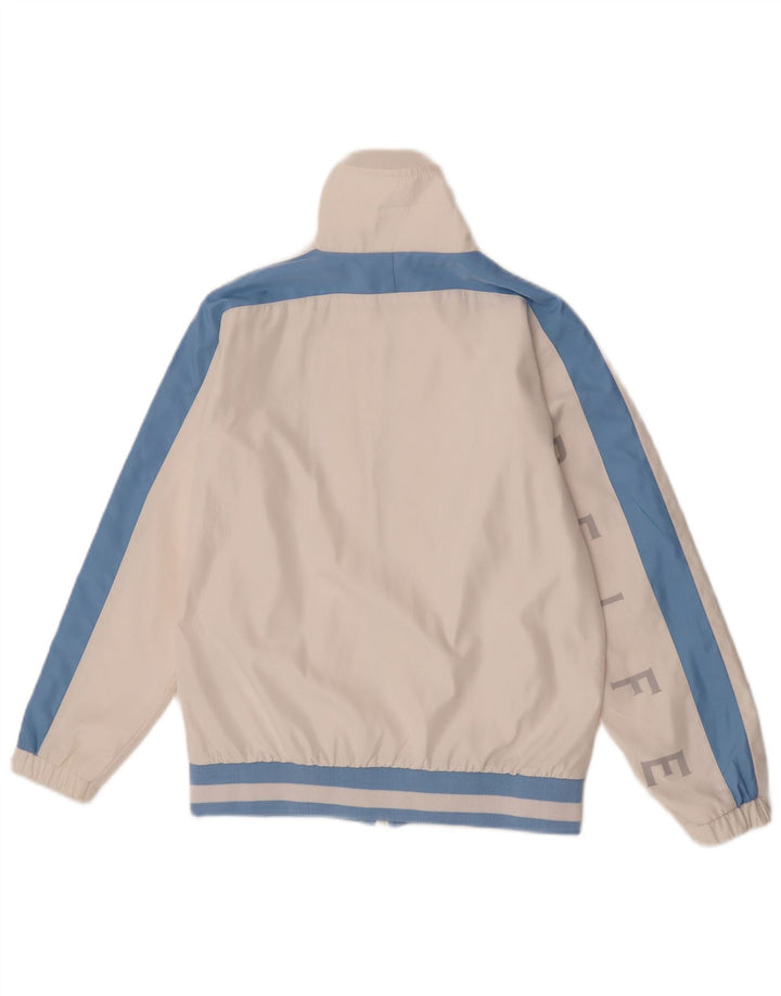 Belfe Mens Graphic Tracksuit Top Jacket Small White Colourblock Polyester