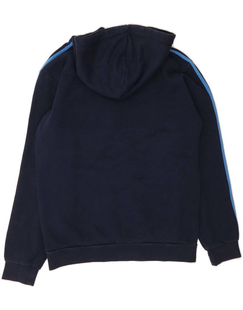 ADIDAS Mens Zip Neck Hoodie Jumper XS Navy Blue Cotton Vintage Adidas and Second-Hand Adidas from Messina Hembry 