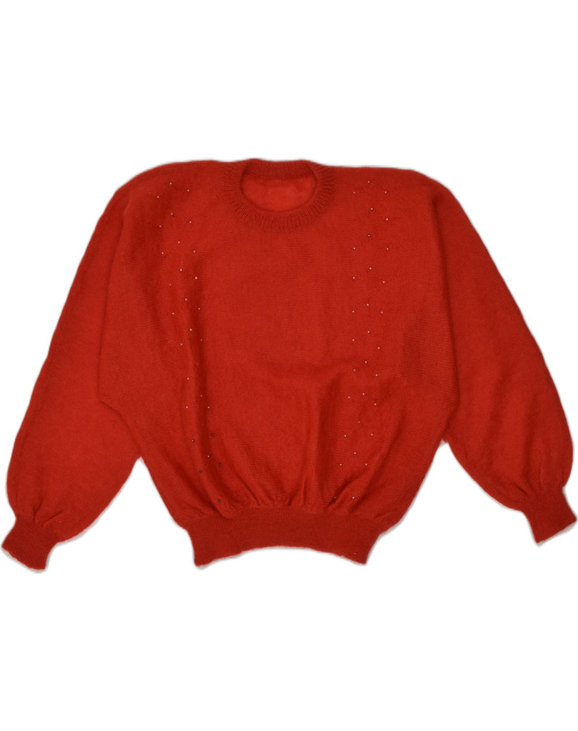 VINTAGE Womens Crew Neck Jumper Sweater UK 14 Medium Red | Vintage Vintage | Thrift | Second-Hand Vintage | Used Clothing | Messina Hembry 