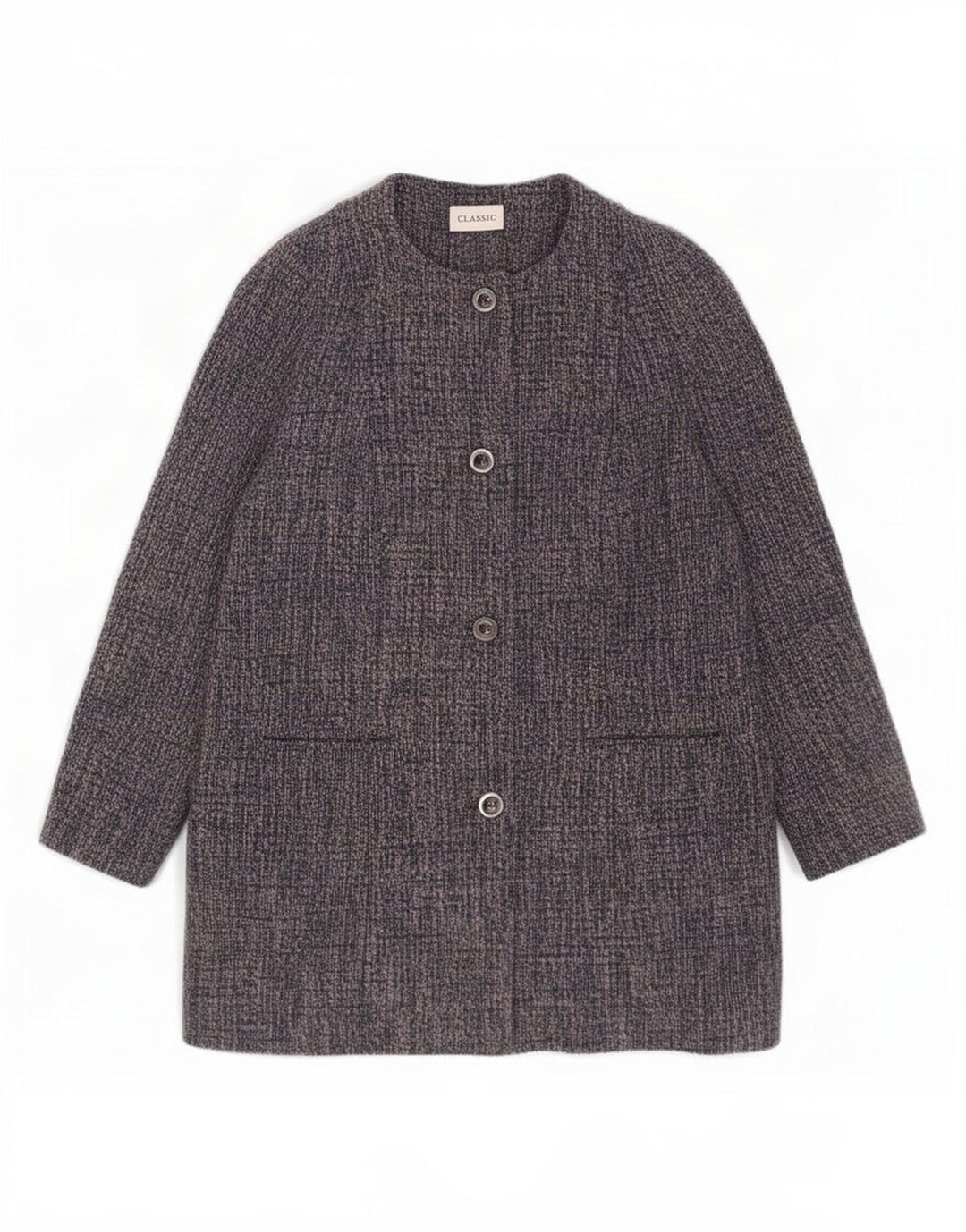 Marks & Spencer Womens Classic Overcoat UK 18 XL Blue Flecked Polyester