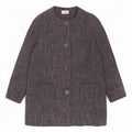 Marks & Spencer Womens Classic Overcoat UK 18 XL Blue Flecked Polyester