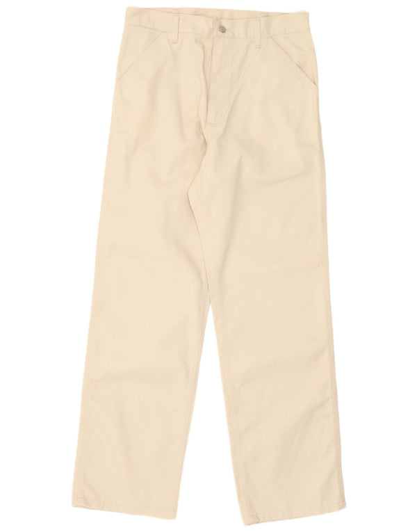 Carhartt Mens Straight Chino Trousers W34 L34 Off White Polyester