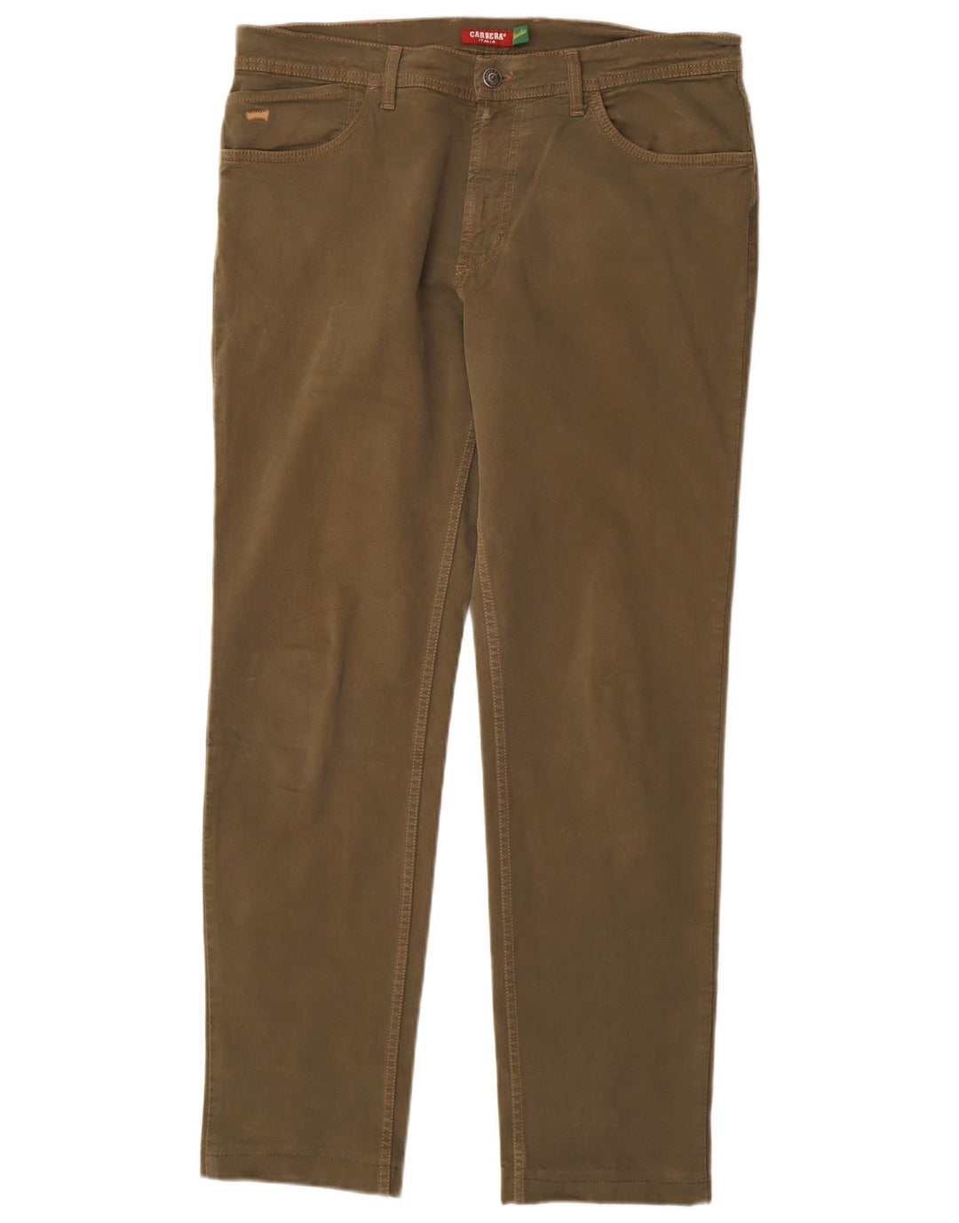 CARRERA Mens 700 Slim Casual Trousers W33 L31 Khaki Cotton