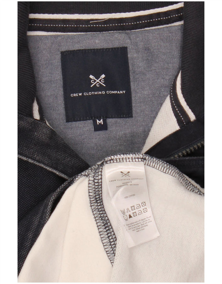 CREW CLOTHING Mens Zip Neck Sweatshirt Jumper Medium Navy Blue Striped