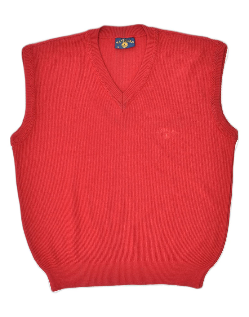 NAVIGARE Mens Loose Fit Vest Tank Top Medium Red Cotton | Vintage | Thrift | Second-Hand | Used Clothing | Messina Hembry 