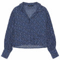 Zara Womens Shirt UK 14 Medium Blue Animal Print