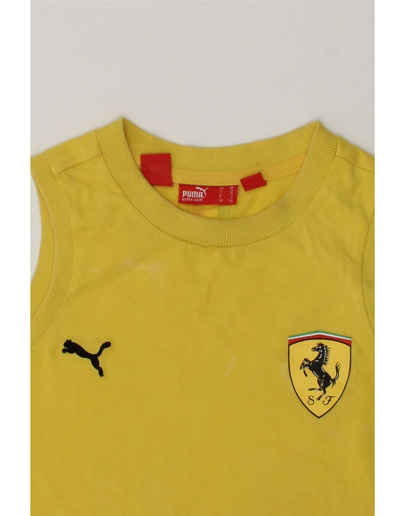 PUMA Boys Vest Top 5-6 Years Yellow Cotton | Vintage Puma | Thrift | Second-Hand Puma | Used Clothing | Messina Hembry 