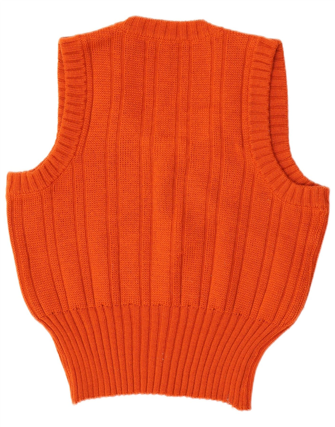 VINTAGE Womens Sleeveless Cardigan Sweater UK 16 Large Orange