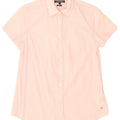 Tommy Hilfiger Womens Short Sleeve Shirt US 4 Small Pink Gingham