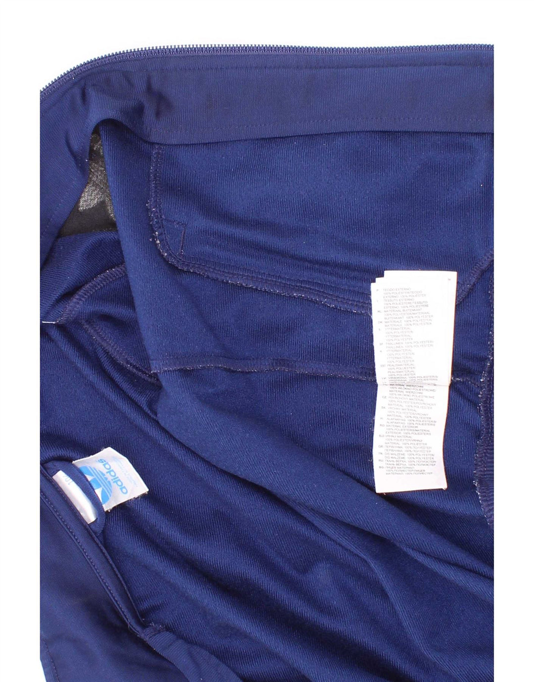 Adidas Boys Tracksuit Top Jacket 3-4 Years Navy Blue Polyester