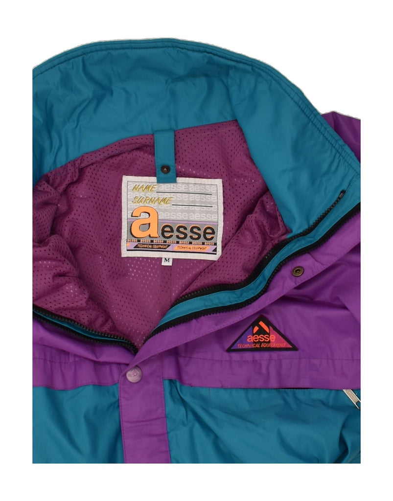 AESSE Mens Loose Fit Rain Jacket UK 38 Medium Purple Colourblock Polyester | Vintage Aesse | Thrift | Second-Hand Aesse | Used Clothing | Messina Hembry 