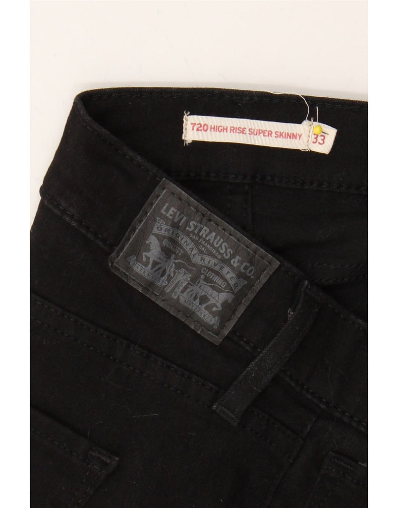 LEVI'S Womens 720 High Rise Super Skinny Jeans W33 L32 Black Cotton Vintage Levi's and Second-Hand Levi's from Messina Hembry 