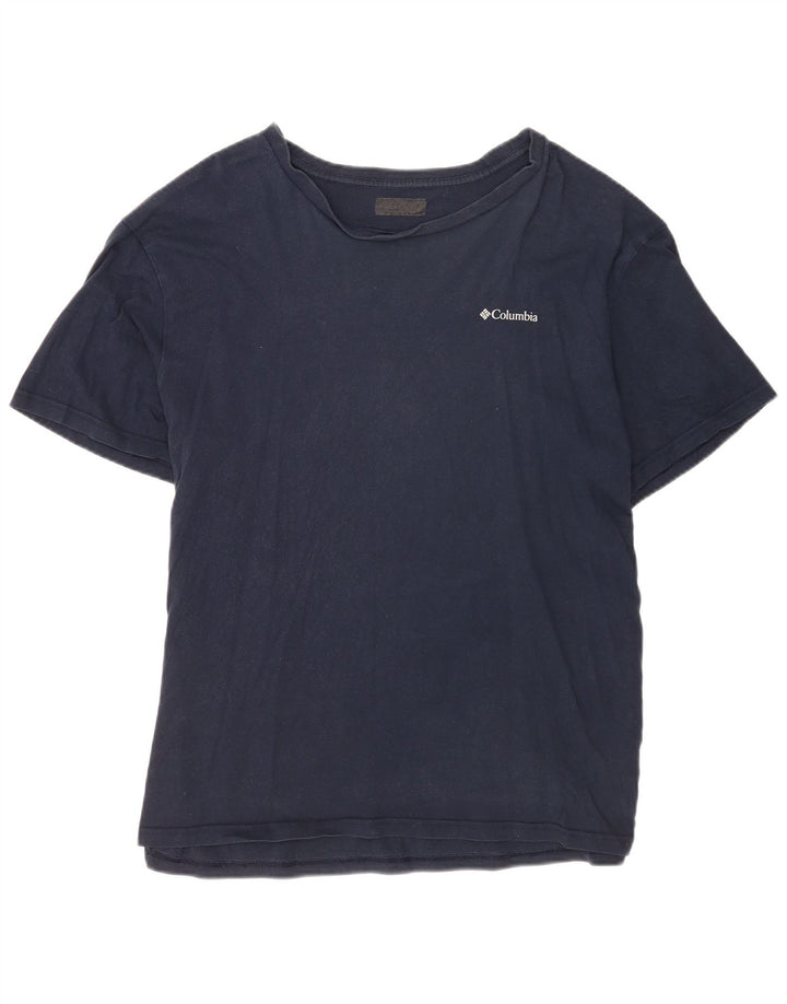 Columbia Mens Graphic T-Shirt Top Large Navy Blue