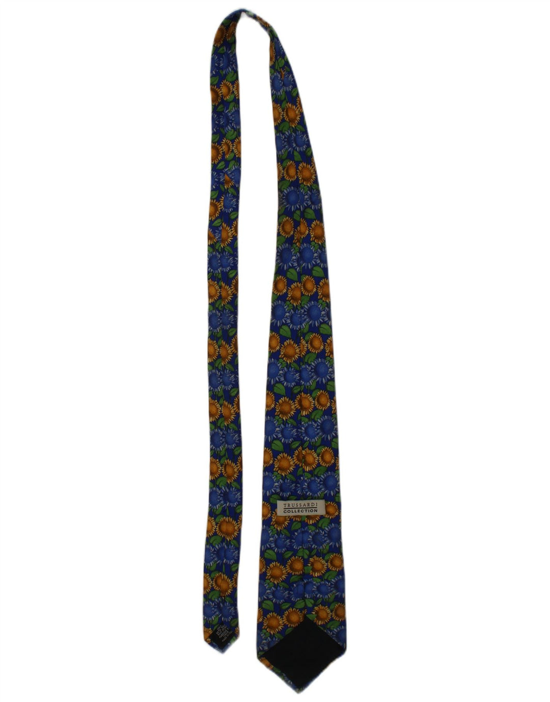 Trussardi Mens Graphic Tie One Size Blue Floral Silk