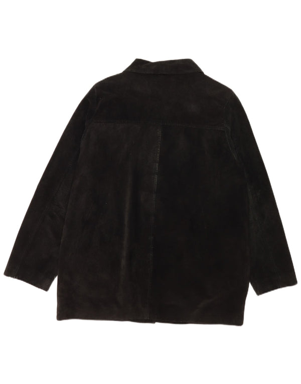 Vintage Womens Suede Jacket UK 18 XL Black Leather