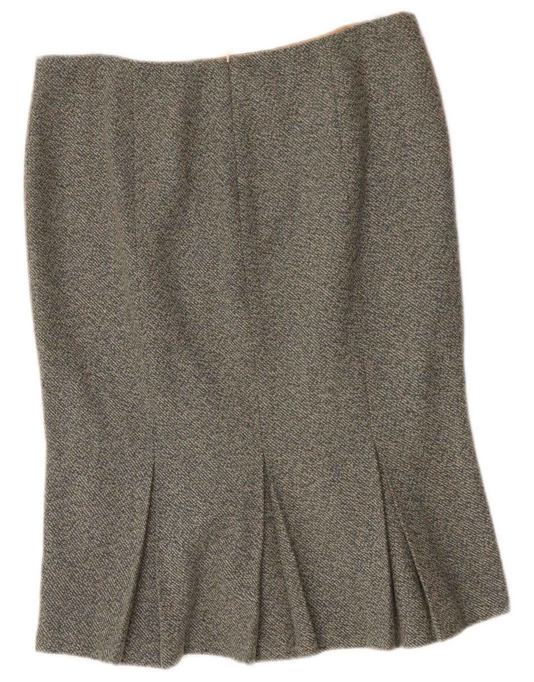 Benetton Womens Mermaid Skirt IT 46 Large W34 Green Flecked Polyester