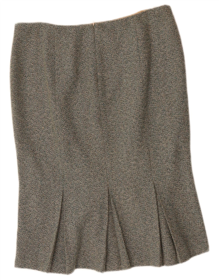 Benetton Womens Mermaid Skirt IT 46 Large W34 Green Flecked Polyester