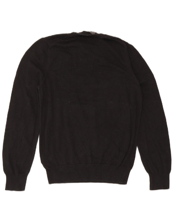 Marks & Spencer Womens Crew Neck Jumper Sweater UK 10 Small Black Cotton