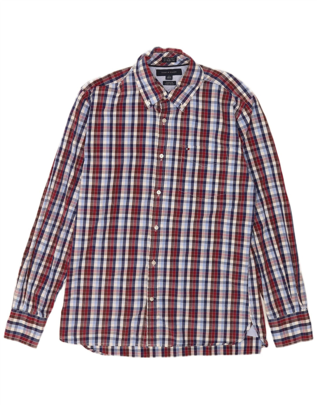 Tommy Hilfiger Mens Shirt Size 15 1/2 16 Medium Multicoloured Check