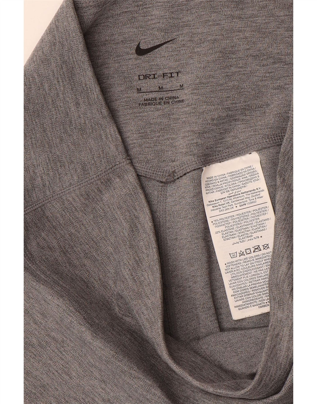 Nike Womens Leggings UK 14 Medium  Grey Polyester