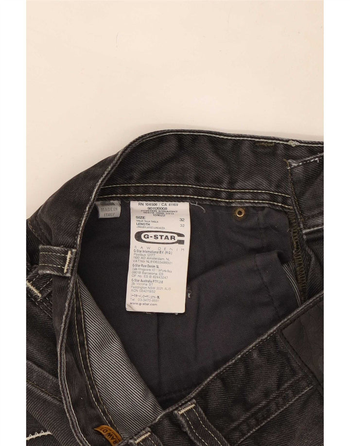 G-Star Mens Straight Jeans W32 L32 Black Cotton