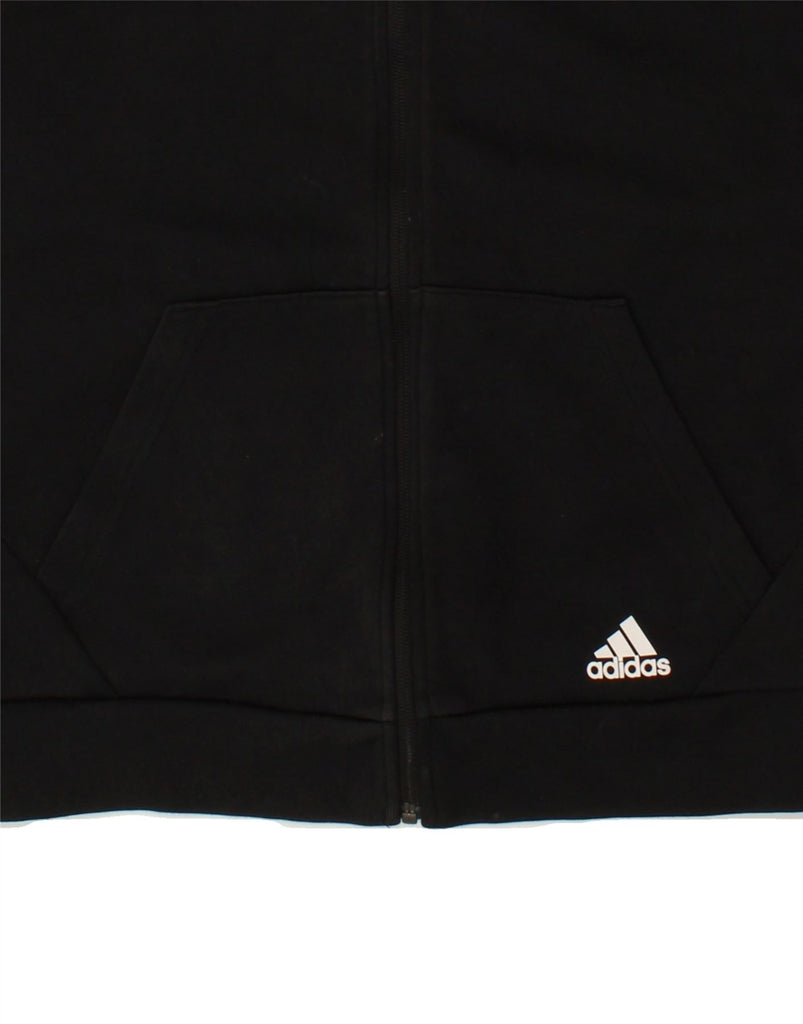 ADIDAS Womens Zip Hoodie Sweater UK 8/10 Small Black Cotton | Vintage Adidas | Thrift | Second-Hand Adidas | Used Clothing | Messina Hembry 