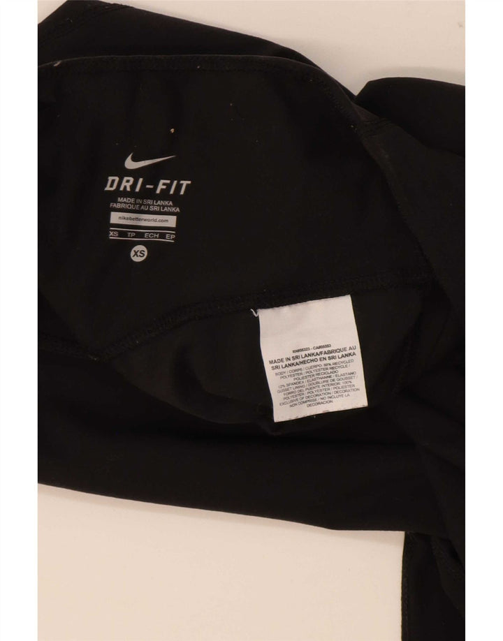 Nike Womens Dri Fit Leggings UK 4 XS Black Polyester