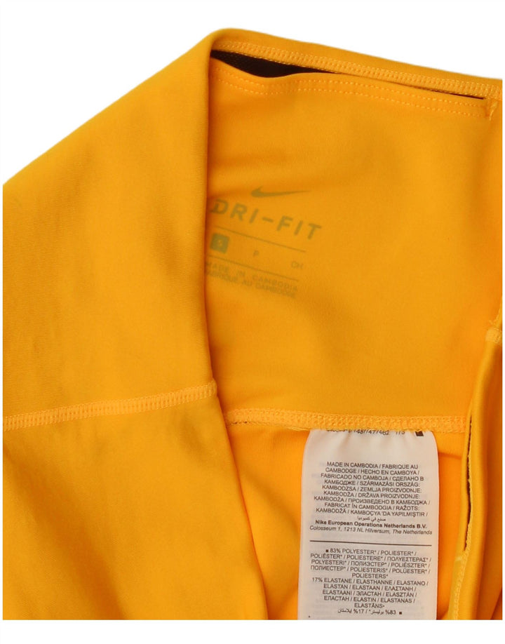 Nike Womens Dri Fit Leggings UK 8 Small Yellow Polyester