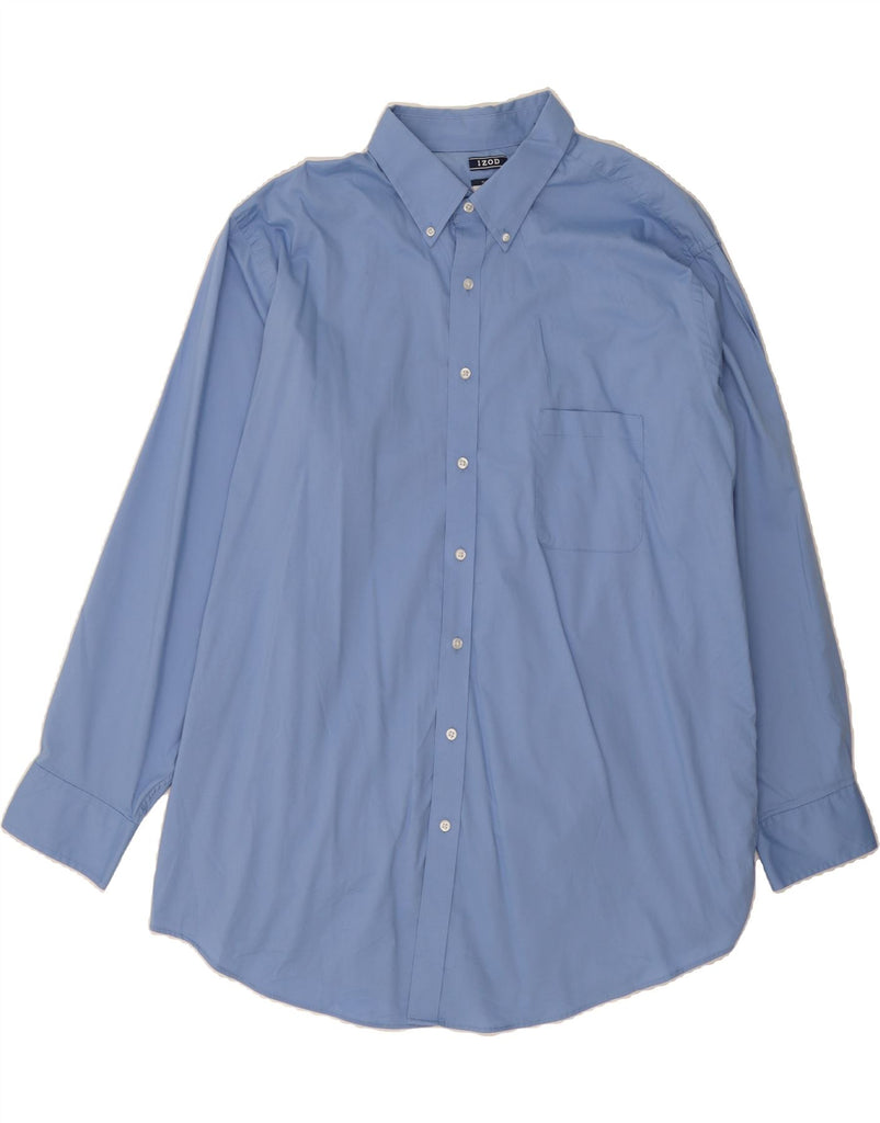 IZOD Mens Big Shirt Size 18 1/2 2XL Beige Striped Cotton Vintage Izod and Second-Hand Izod from Messina Hembry 