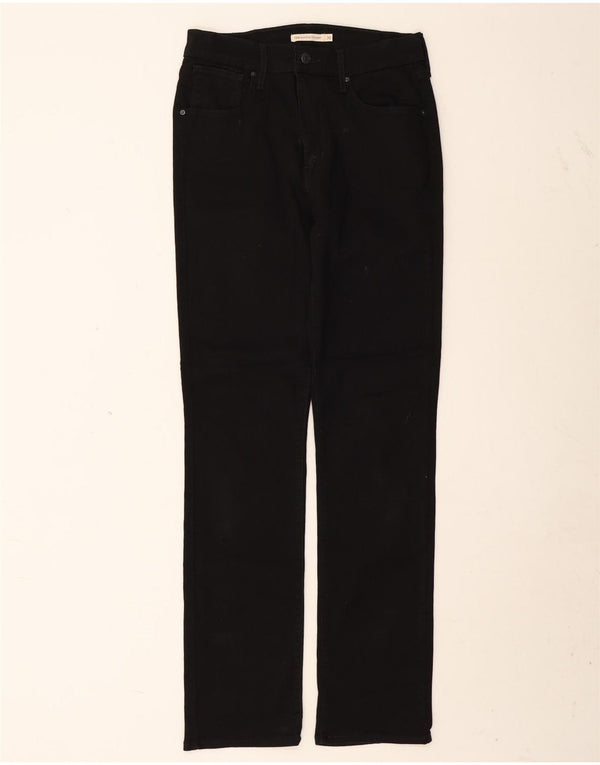 Levi's Womens 724 High Rise Straight Jeans W30 L32 Black Cotton