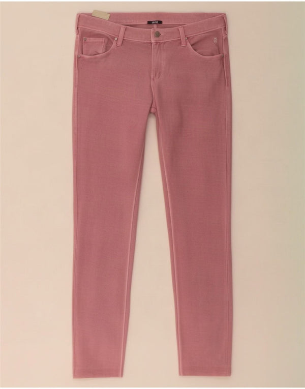 Datch Womens Slim Casual Trousers Large W30 L28 Pink Cotton