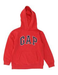 GAP Boys Graphic Hoodie Jumper 10-11 Years Red Cotton