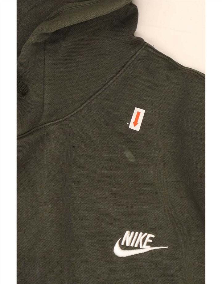 Nike Mens Hoodie Jumper Medium Khaki Cotton