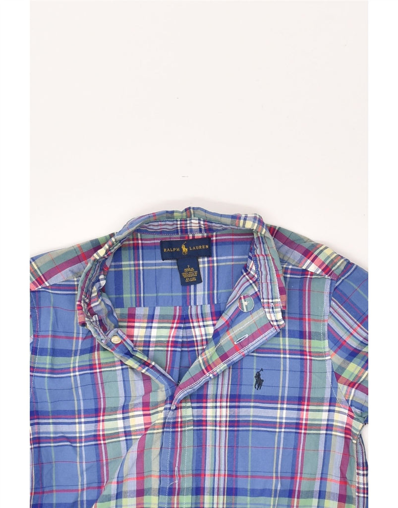 RALPH LAUREN Boys Short Sleeve Shirt 6-7 Years Blue Check Cotton | Vintage Ralph Lauren | Thrift | Second-Hand Ralph Lauren | Used Clothing | Messina Hembry 