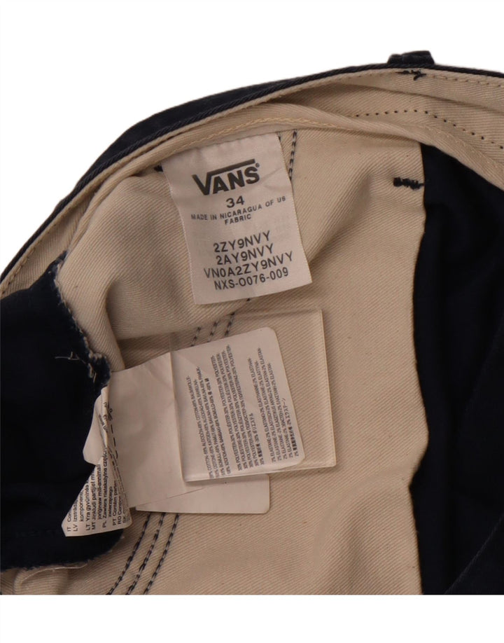 VANS Mens Chino Shorts W34 Large Navy Blue Cotton