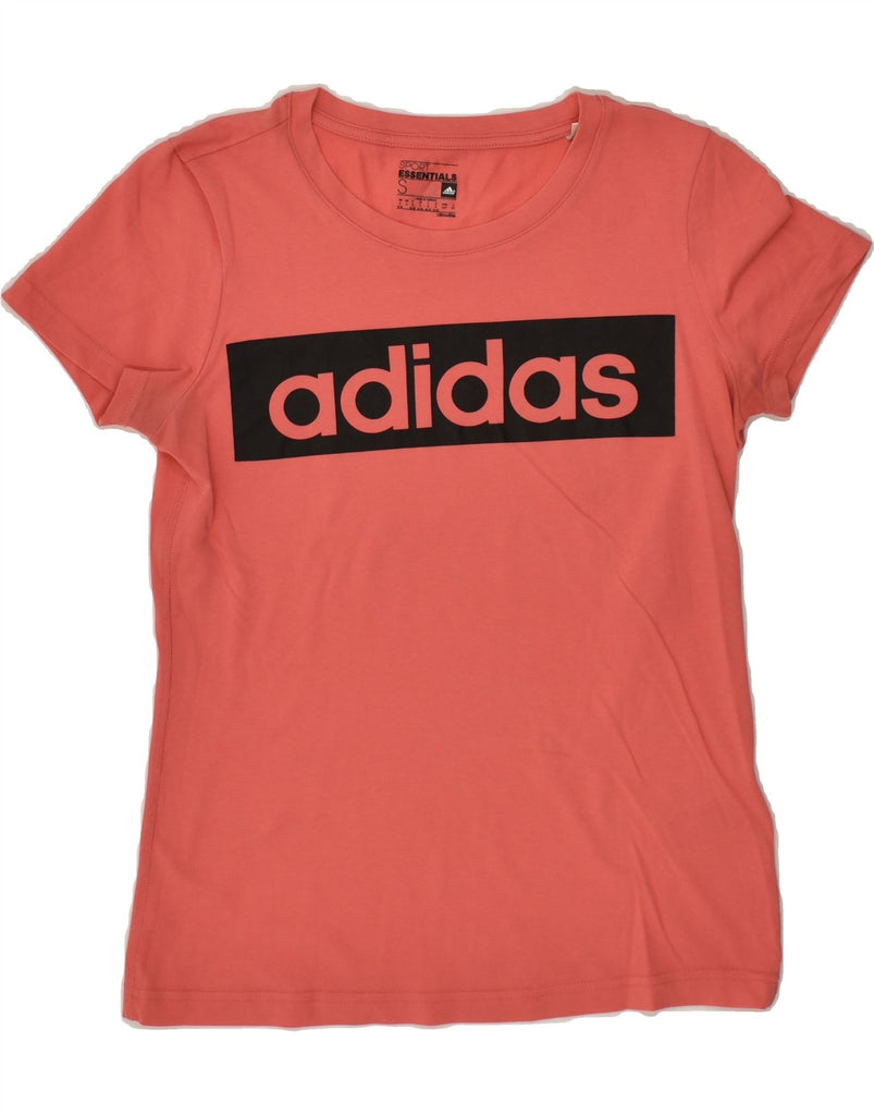 ADIDAS Womens Climalite Graphic T-Shirt Top UK 8/10 Small Pink Cotton | Vintage Adidas | Thrift | Second-Hand Adidas | Used Clothing | Messina Hembry 