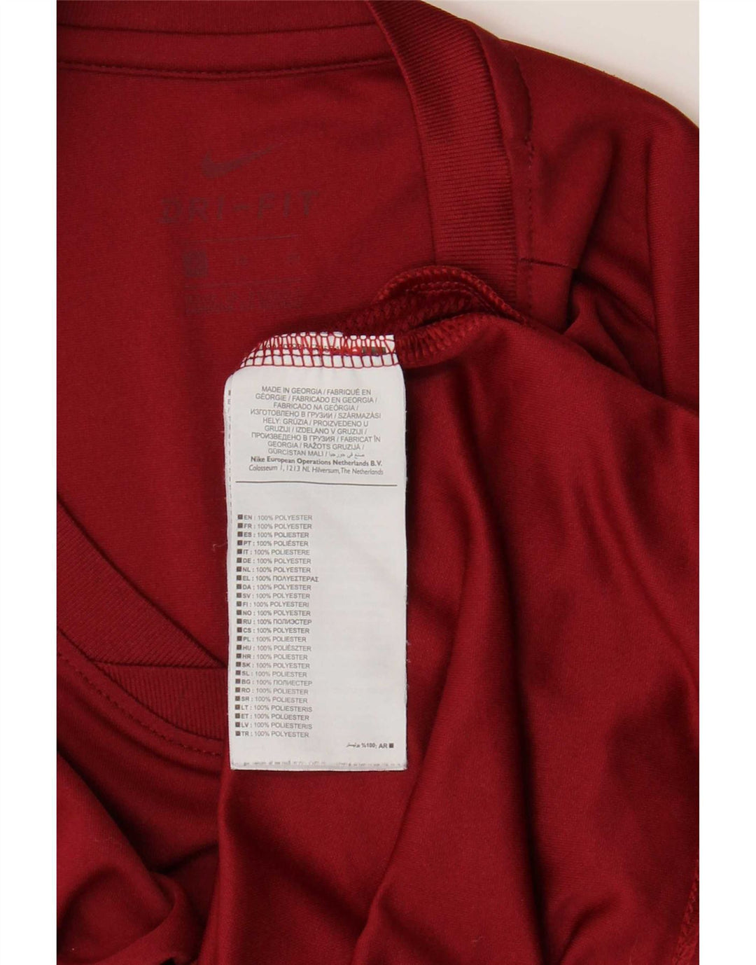 Nike Mens Dri Fit T-Shirt Top XL Burgundy Polyester