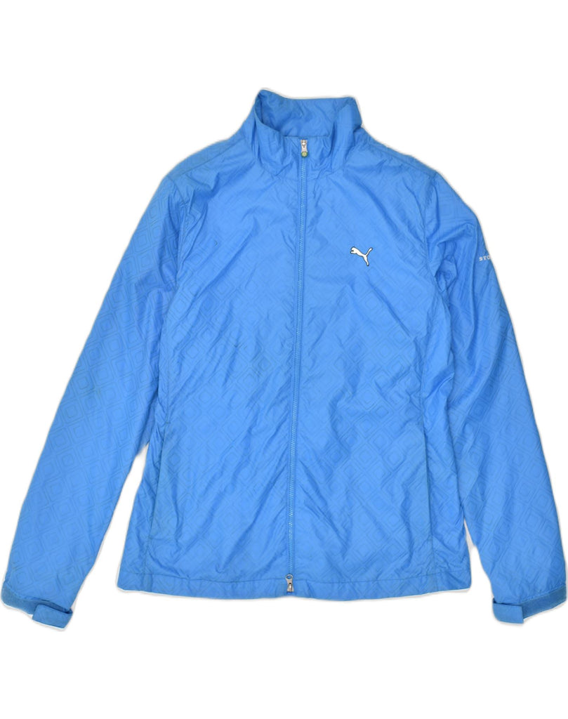 PUMA Womens Rain Jacket UK 12 Medium Blue Nylon | Vintage Puma | Thrift | Second-Hand Puma | Used Clothing | Messina Hembry 