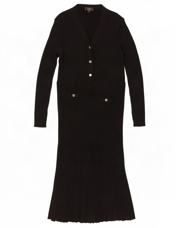 Lipsy Womens Long Sleeve Jumper Dress UK 18 XL Black Viscose