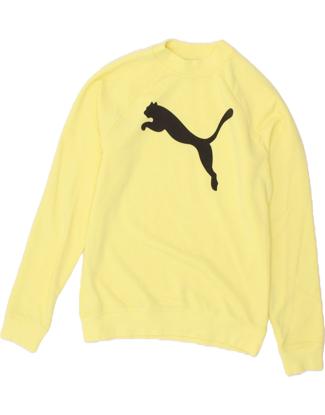 PUMA Womens Graphic Sweatshirt Jumper UK 10 Small Yellow Vintage Puma and Second-Hand Puma from Messina Hembry 